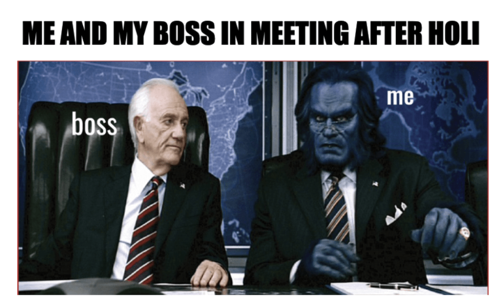 Holi meme on office