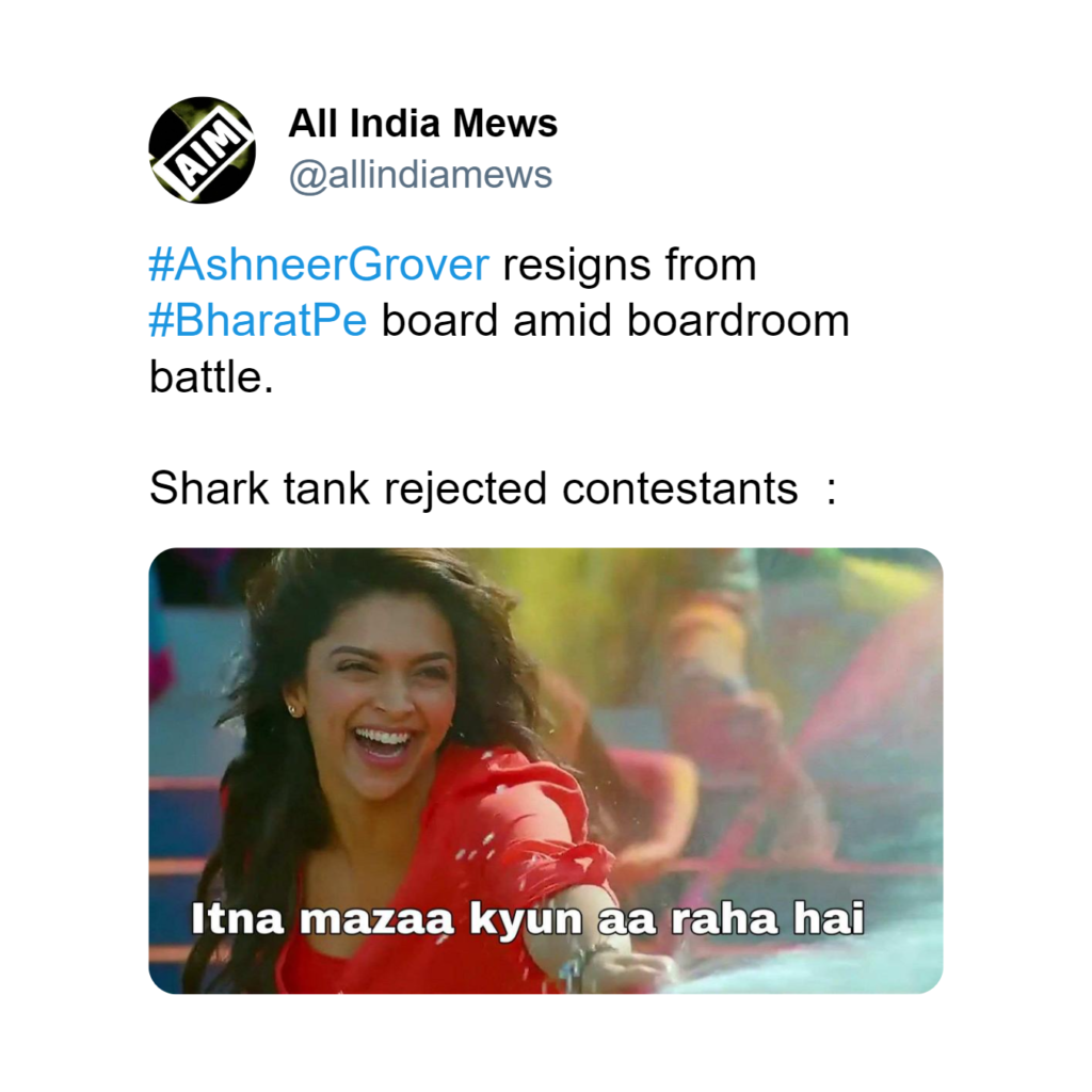 Ashneer grover bharat pay memes